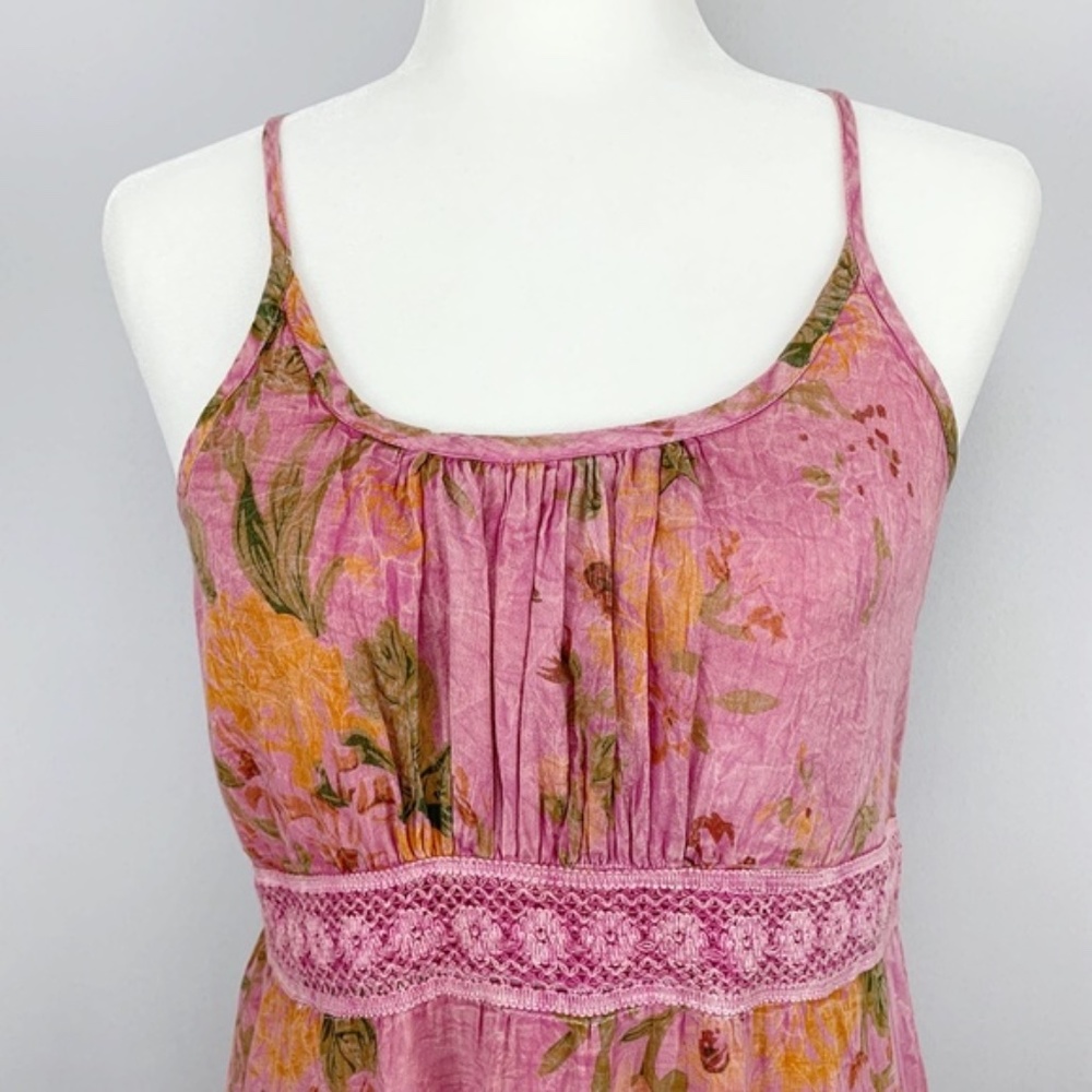 100% Cotton Boho Floral Ruffle Tiered Maxi Dress - Picture 5 of 10